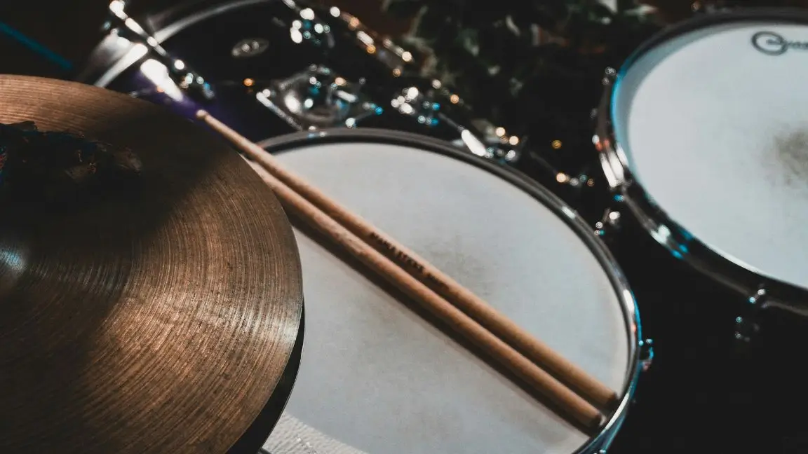 Drum kit in rehearsal room